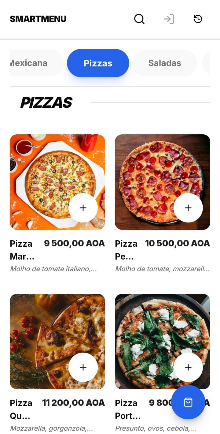 Menu Digital no Smartphone